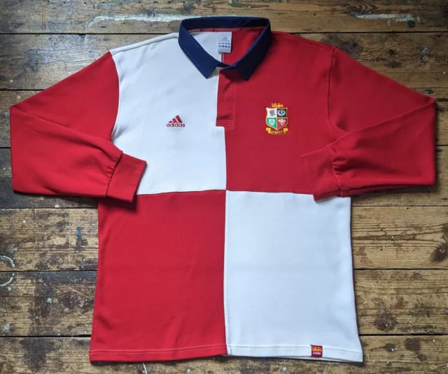 Adidas 2005 British Irish Lions klassisch L/S Quarter Rugby Shirt Trikot Top Large