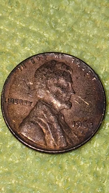 1963 D  USA Lincoln Memorial  One Cent Circulated  Average  #2466