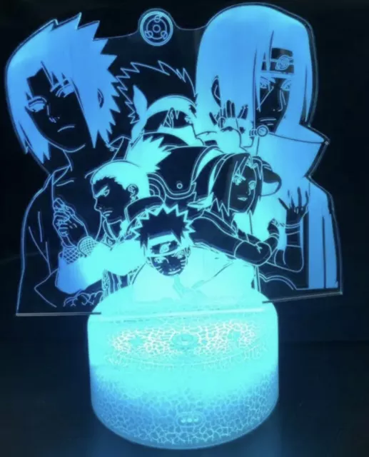 3D LED Nachtlicht Naruto Uzumaki Kakashi Sasuke Sakura Lampe Anime