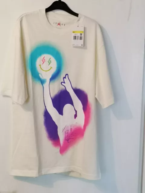 Jordan J Balvin T Shirt Size Small White/Cream new WITH TAGS see sizes desc