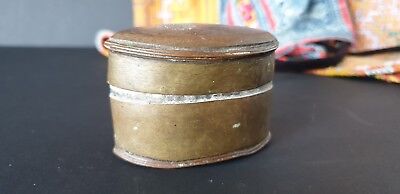 Old Northern India Brass Lime Container / Box …beautiful collection item