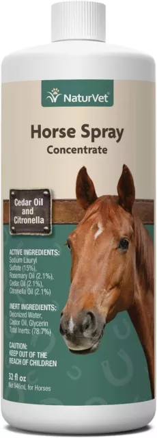 NaturVet® Natural Horse Spray CONCENTRATE, 32 fl. oz. Makes 1.65 Gallons, Sealed