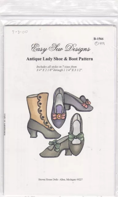 Lady Shoe And Boot For 7 Sizes Pattern  Doll Clothing Patterns