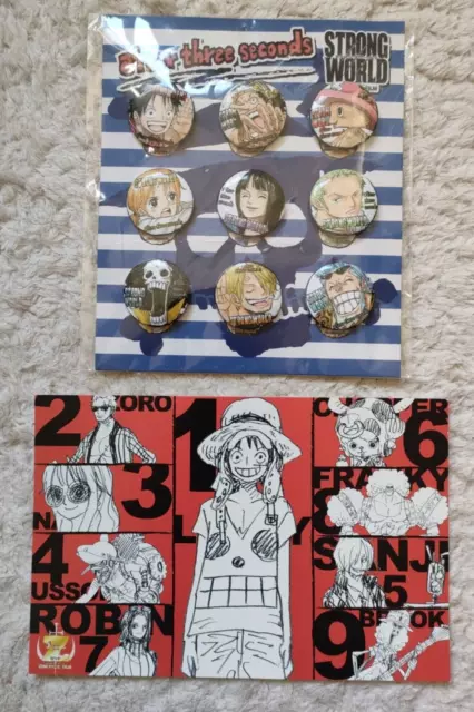 One Piece Strong World Can Badge & Post Card Set  Oda Mugiwara Jump Anime Japan