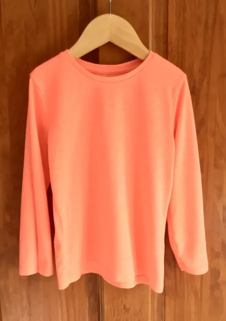 MATALAN Girl’s Neon Orange Long Sleeve Round Neck Cotton Tshirt - 3-4 Years