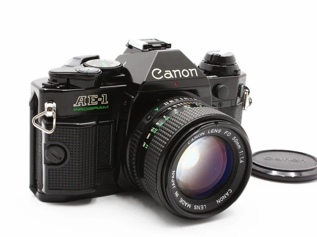 CANON AE-1 PROGRAM SLR Film Camera Black NEW FD 50mm f/1.4 Lens