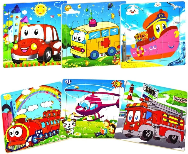 WOODEN JIGSAW PUZZLES for Kids 3-5 year old - 9 Piece Kids Puzzles Toys ...