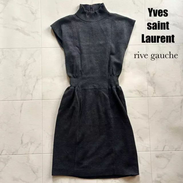 YVES SAINT LAURENT Rive Gauche Gray Wool Blend Dress S Size France Made ...