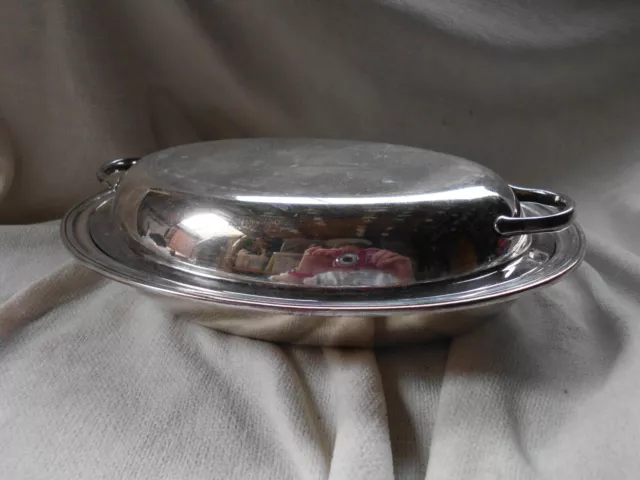 VINTAGE EPNS SHEFFIELD QUALITY OVAL LIDDED SERVING DISH with HANDLES