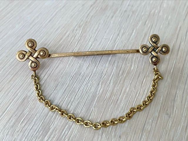 Kalevala Jewelry Chaîne de cravate vintage, pince à cravate celtique avec...