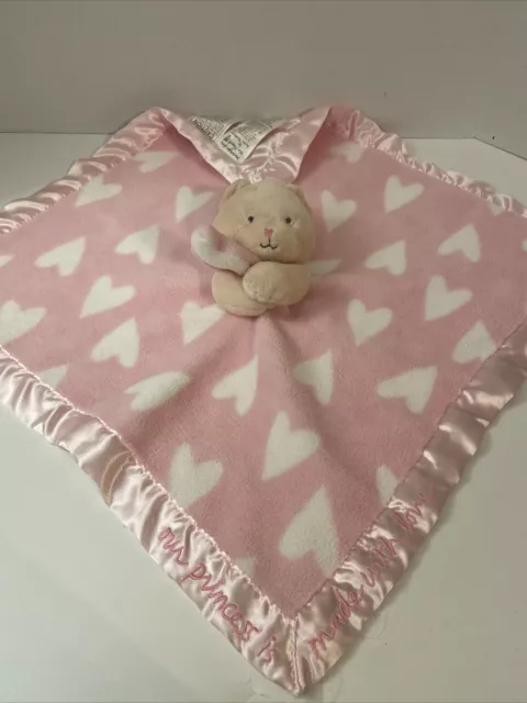 Sandra Magsamen Message Lovey Pink Heart Bear Plush Rattle Security Blanket Love