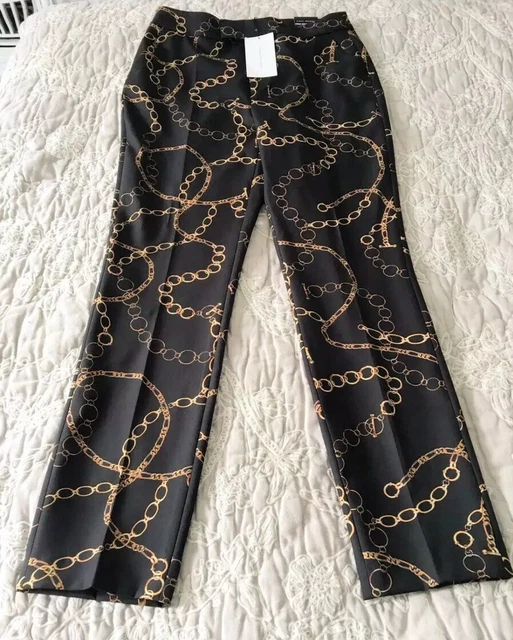 ZARA WOMAN CHAIN Print Trousers In Black Gold Size UK 6 BNWT LAST PAIR 29.99 PicClick UK