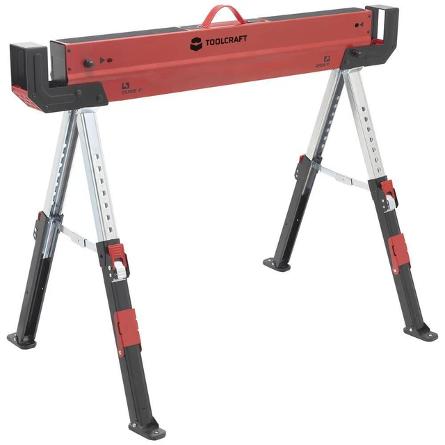 TOOLCRAFT TO-7726197 acier Chevalet de sciage à hauteur réglable 300 kg (l x H
