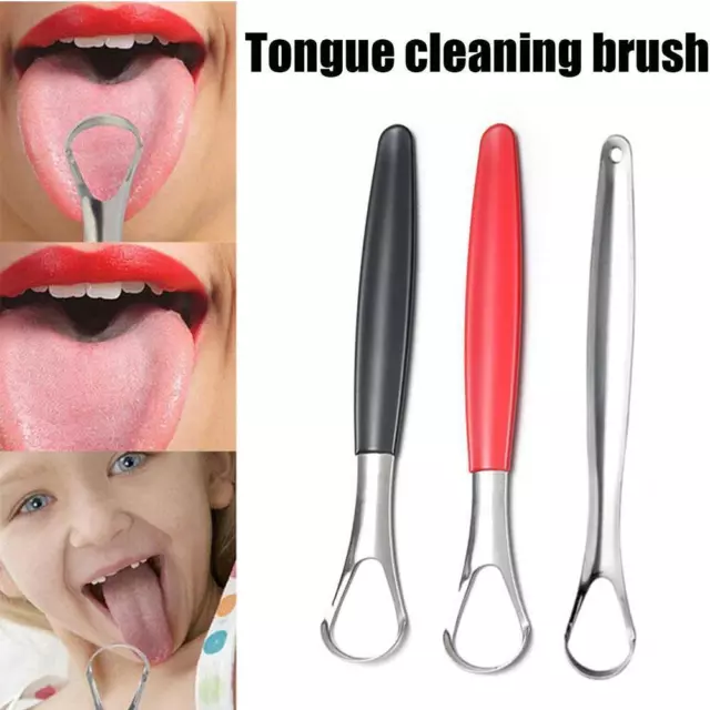 Stainless Steel Tongue Tounge Cleaner Scraper Dental Mouth-;^ Hygiene Care D3L2