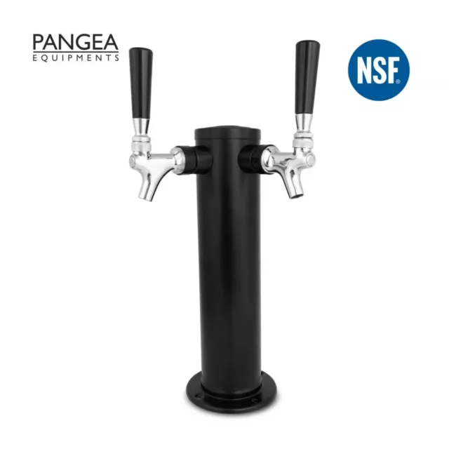 Double tap/Font stainless Steel BLACK Craft Beer Tower, NSF Approved