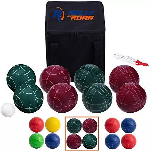 Backyard Bocce Ball Game Set - 8 Balls, Pallino, Carry Case, Measuring Rope -...