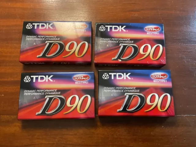 TDK D90 New Blank Audio Cassette Tape High Output 1ECI Type I Lot Of 4 Bundle