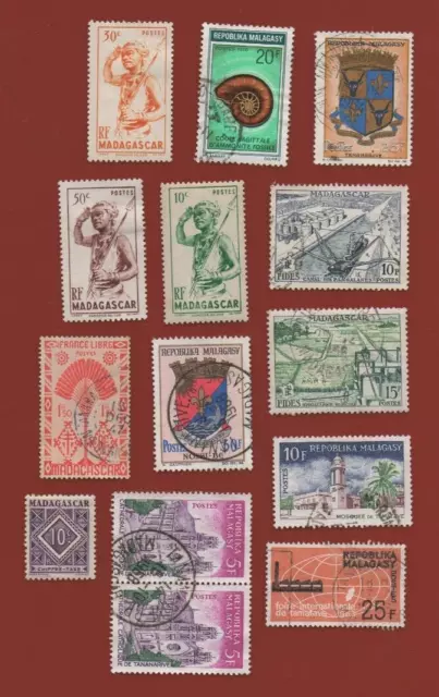 Lot of 27 Obliterated Stamps of the Malagasy Republic