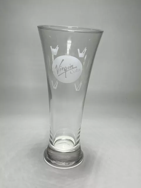 Virgin Cola Glass Rare Clear Etched Home Bar Tall Cocktail Serving Collect