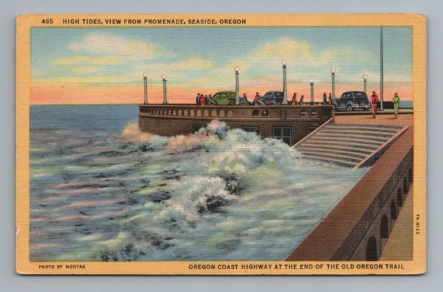 High Tide Promenade Seaside Oregon Postcard