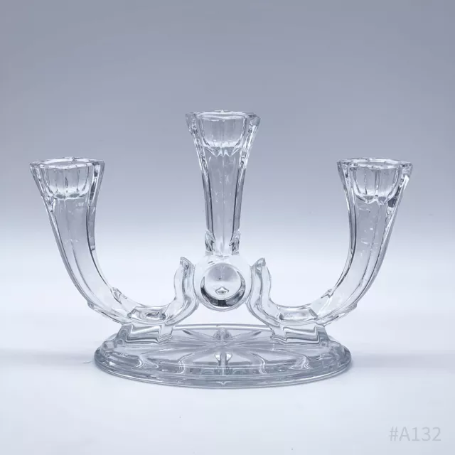 Vintage Bleikristall Kerzenleuchter 3-armig, geschliffen | 14x10x14cm