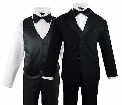 Boys Formal Tuxedo Suit 5 Pieces Set Set Wedding Party Toddler Size 2T to 14