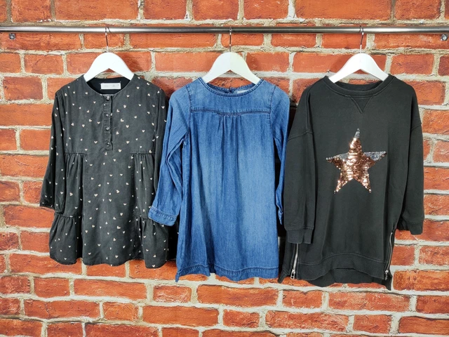 Girls Bundle Age 3-4 Years Zara Next Sweatshirt Long Sleeve Dress Sequins 104Cm