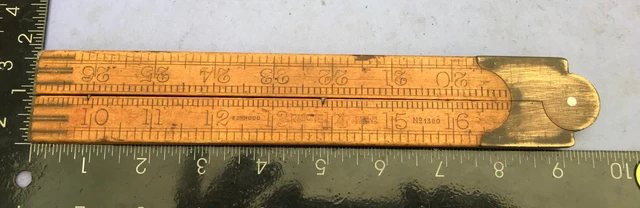 Vintage Rabone boxwood 4 fold 24" ruler No 1380