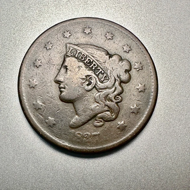 1837  Cornet Head Large Cent    Nice Detail  Key Type Coin  #3965