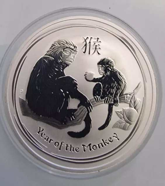 Perth Mint Australien $ 1 Dollar Lunar Series II Affe 2016 1 Unze 0,999 Silbermünze