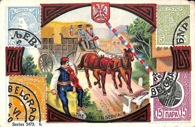 Mail In Servia Serbia Bakery Card From Stamps Mail Carriers Rochester Baking Co.