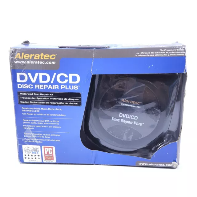 Aleratec DVD CD Motorized Disc Repair Plus System, CD Cleaner and Scratch  Remover Kit