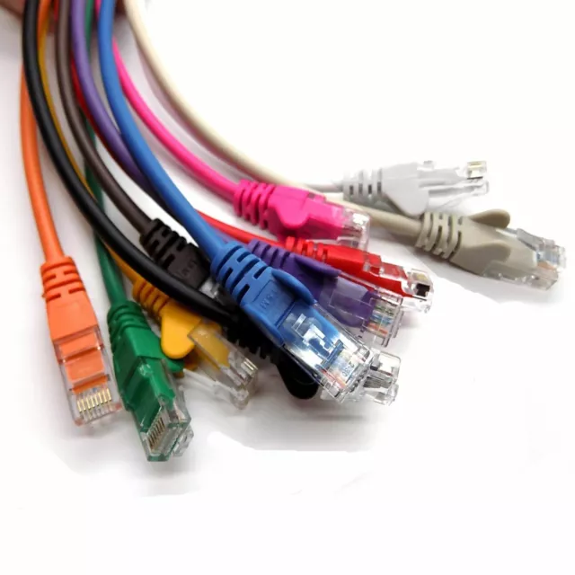 RJ45 Cat5e Network LAN Cable Ethernet Patch Lead Fast Internet 0.25m- 50m Lot 2
