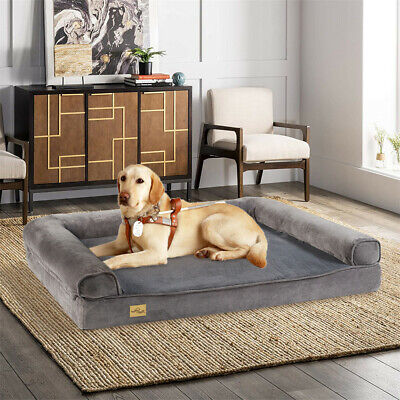 Jumbo Orthopedic Waterproof Dog Bed Bolster Couch Dog Bed for XXL Large Dogs Pet