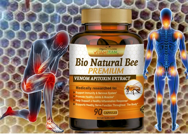 Abeemed Natural Bee Venom Extract Capsules - 90 Count For Arthritis Support & Joint Pain, With Glucosamine & MSM 3 thumbnail image