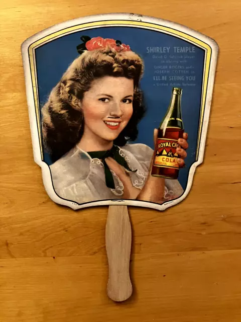 Vintage RC Royal Crown Cola Shirley Temple Hand Fan