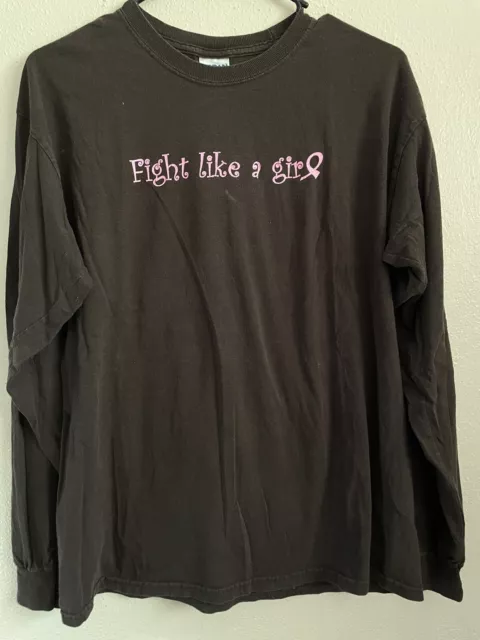 Women’s Fight Like A Girl Long Sleeve Cancer Awareness Shirt Size Medium Women’s Fight Like A Girl Long Sleeve Cancer Awareness Shirt Size Medium