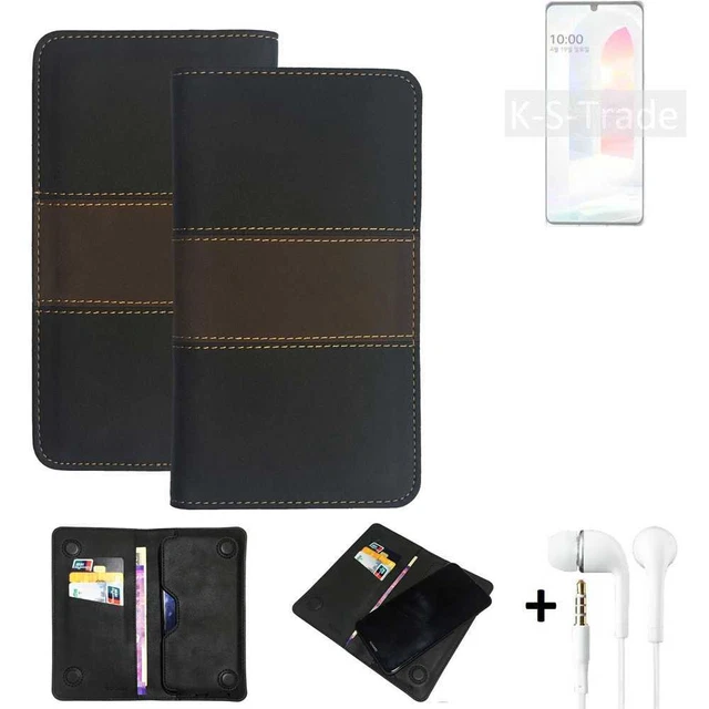 Housse téléphone + écouteurs pour LG Electronics Velvet Coque portefeuille br