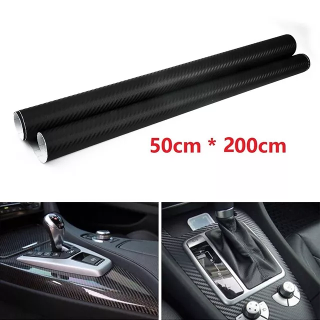 50cm X 2M 3D Schwarz Matt Kohlefaser Vinyl Folie Aufkleber Auto Folie Motorrad