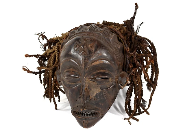 Chokwe Mask Mwana Pwo with Headdress Congo African Art