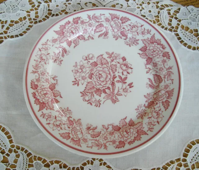 Vintage Jackson China Syracuse Restaurant White w/ Pink Flowers 7 1/8" Plate ~
