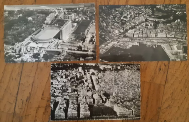 3 Cartes postales anciennes ALGÉRIE ALGERIA ALGER vue aérienne