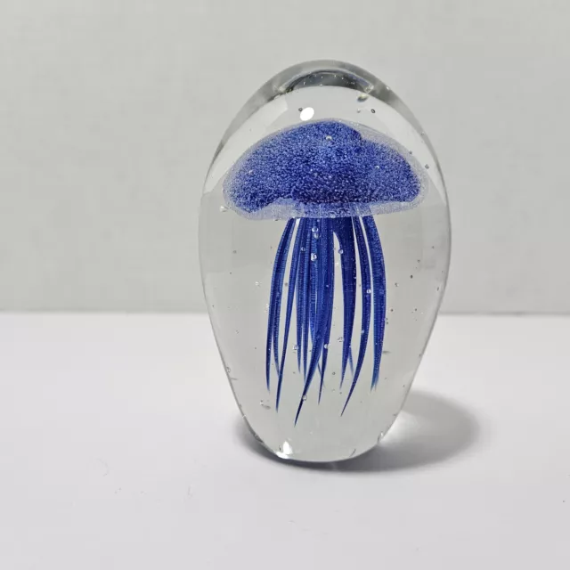 Paperweight - Blue Jellyfish - 4 inch - Glow In The Dark