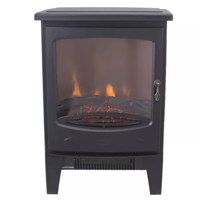 1800W Electric Fireplace Stove Heater Log Burning Flame Effect Living Room