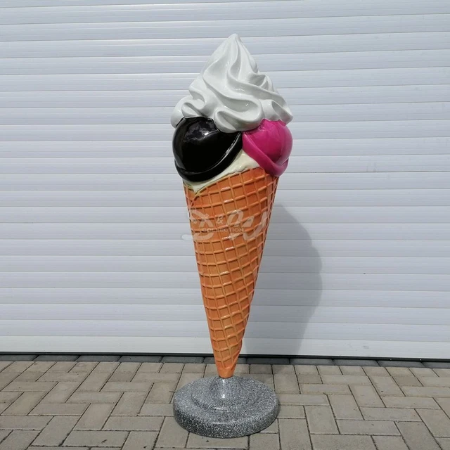 EISTÜTE SOFTEIS VANILLE Streifen grün 140 cm Querschnitt WAND WERBUNG EIS CAFÈ EISTÜTE SOFTEIS VANILLE Streifen grün 140 cm Querschnitt WAND WERBUNG EIS CAFÈ