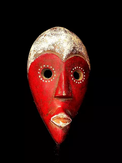 African Wooden Hand Carved Vintage Wall Mask Vintage African Dan wooden-4985