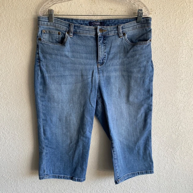 CHAPS DENIM JEANS Capri Crop Womens Size 14 Mid Rise Casual Pants 34x16