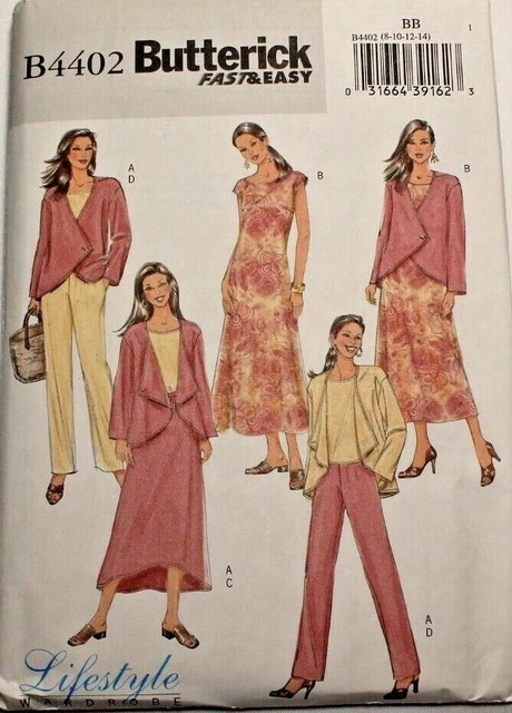 Butterick 4402 Misses Jacket Top Dress Skirt & Pants Sewing Pattern 8-10-12-14