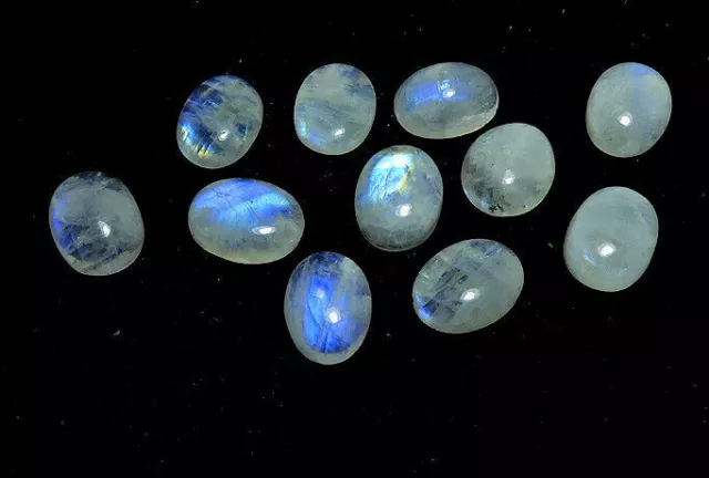 12X16MM Pierre de Lune Arc-en-Ciel Naturel Ovale Cabochon Pierre Précieuse...