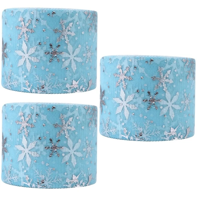 3 Rolls Schneeflocke Tüll Rolle Weihnachtsgaze Rolle Schneeflocke Band